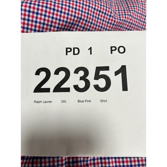Ralph Lauren Men's XXL Gingham Check Long Sleeve Button Down Shirt Red Blue - Picture 9 of 9
